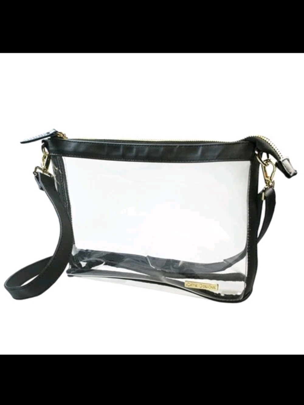 Clear Crossbody Bag with Black Trim